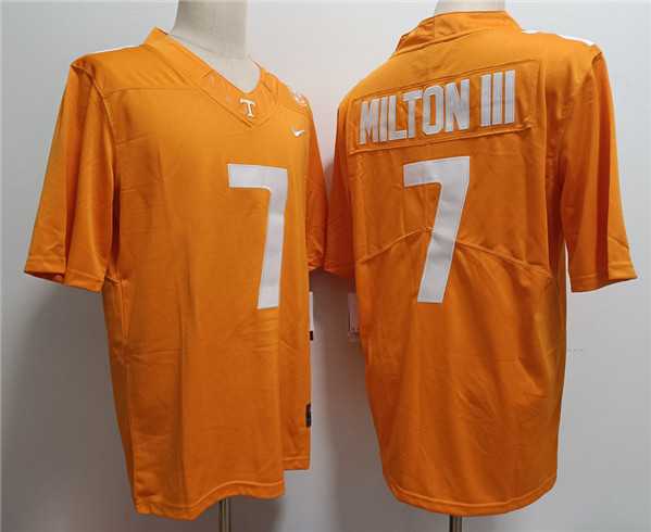Men%27s Notre Tennessee Volunteers #7 Joe Milton III Orange Stitched Jersey